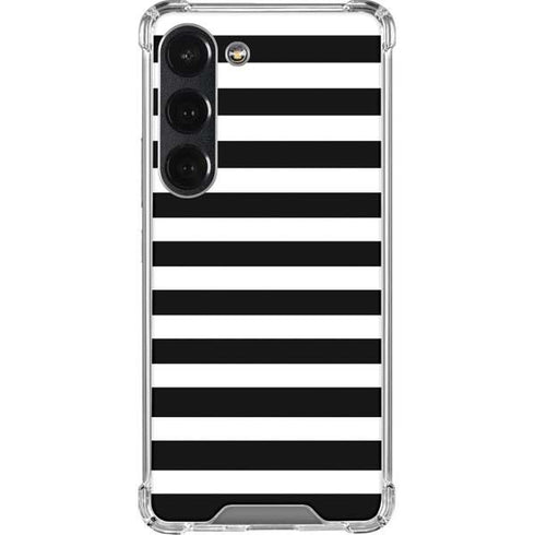White and Black Stripes Galaxy S23 Clear Case