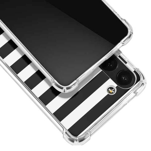 White and Black Stripes Galaxy S23 Clear Case