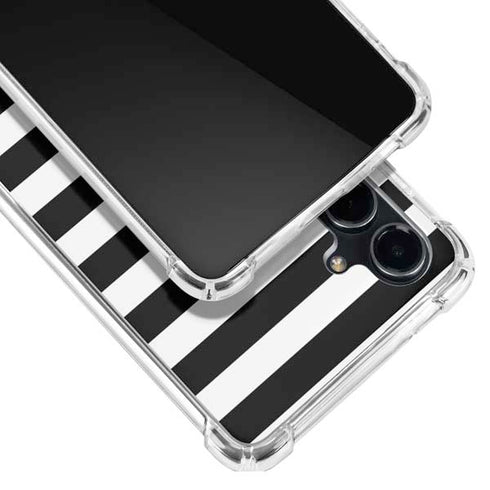 White and Black Stripes Galaxy S23 FE Clear Case