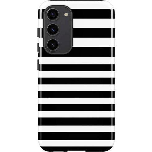 White and Black Stripes Galaxy S23 Plus Pro Case