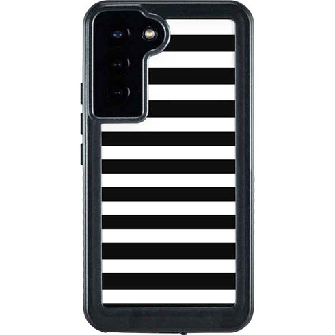 White and Black Stripes Galaxy S23 Plus Waterproof Case