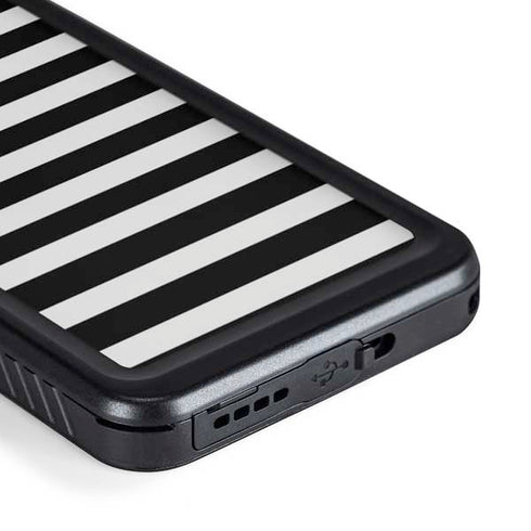 White and Black Stripes Galaxy S23 Plus Waterproof Case