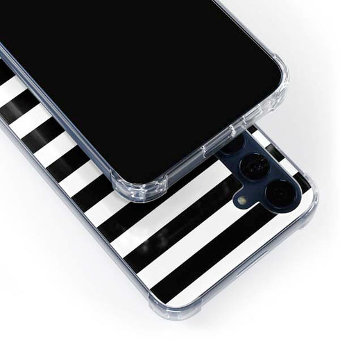 White and Black Stripes Galaxy S24 Clear Case
