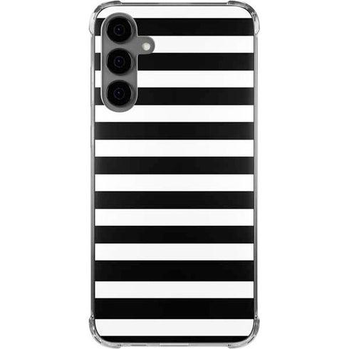 White and Black Stripes Galaxy S24 Plus Clear Case