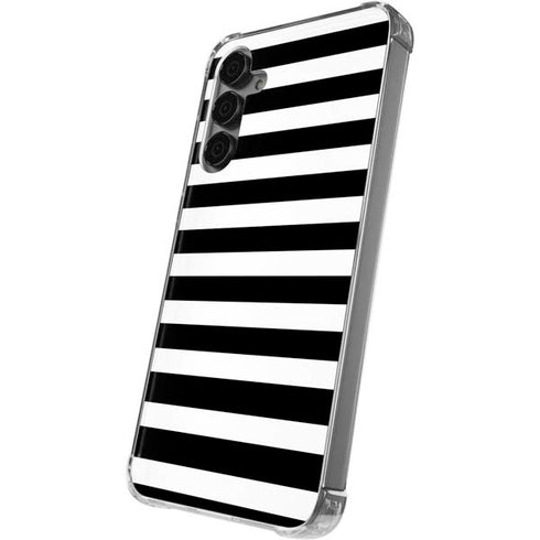 White and Black Stripes Galaxy S24 Plus Clear Case