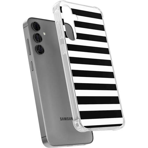 White and Black Stripes Galaxy S24 Plus Clear Case