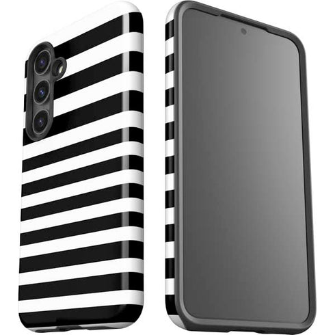 White and Black Stripes Galaxy S24 Plus Impact Case