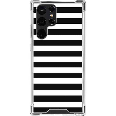 White and Black Stripes Galaxy S24 Ultra Clear Case