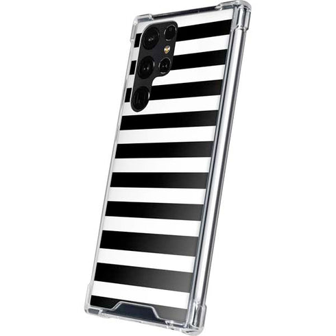 White and Black Stripes Galaxy S24 Ultra Clear Case