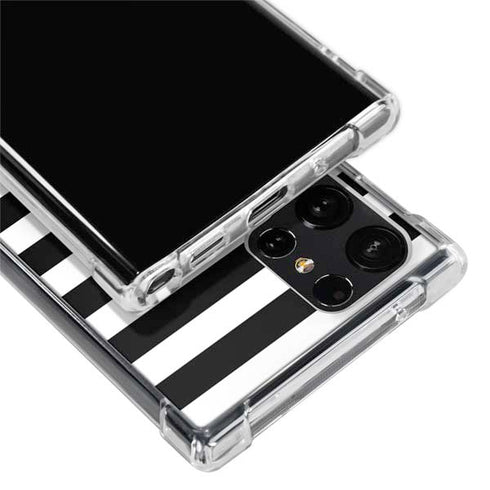 White and Black Stripes Galaxy S24 Ultra Clear Case