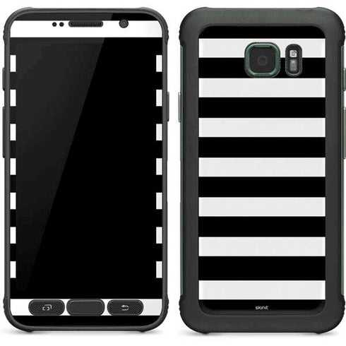 White and Black Stripes Galaxy S7 Active Skin