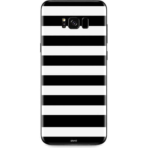 White and Black Stripes Galaxy S8 Plus Skin