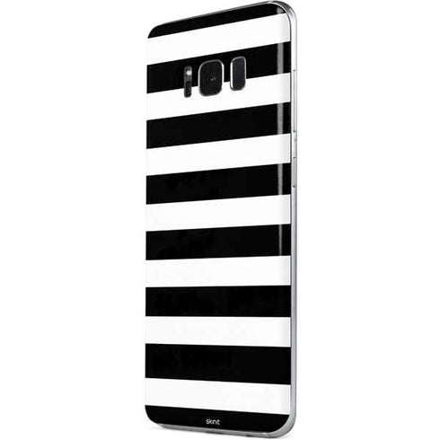 White and Black Stripes Galaxy S8 Skin