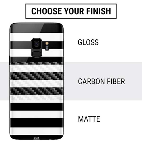 White and Black Stripes Galaxy S9 Skin