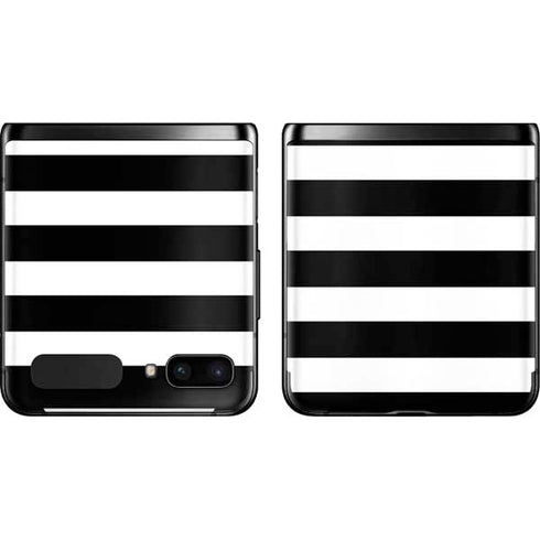 White and Black Stripes Galaxy Z Flip Skin