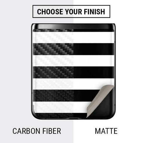 White and Black Stripes Galaxy Z Flip Skin