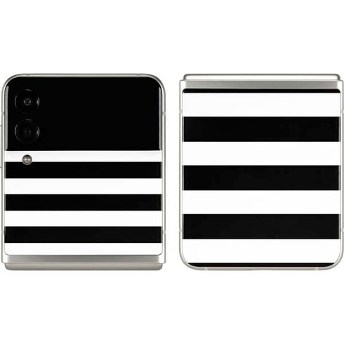 White and Black Stripes Galaxy Z Flip3 5G Skin