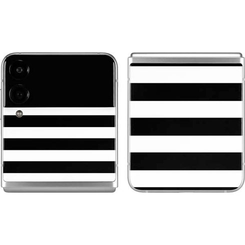 White and Black Stripes Galaxy Z Flip4 5G Skin
