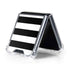 White and Black Stripes Galaxy Z Flip5 5G Clear Case