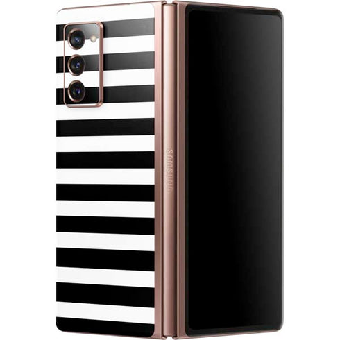 White and Black Stripes Galaxy Z Fold2 5G Skin