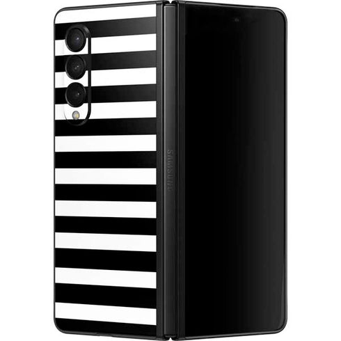 White and Black Stripes Galaxy Z Fold3 5G Skin