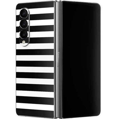 White and Black Stripes Galaxy Z Fold4 5G Skin