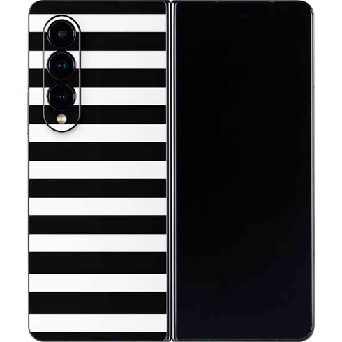 White and Black Stripes Galaxy Z Fold4 5G Skin