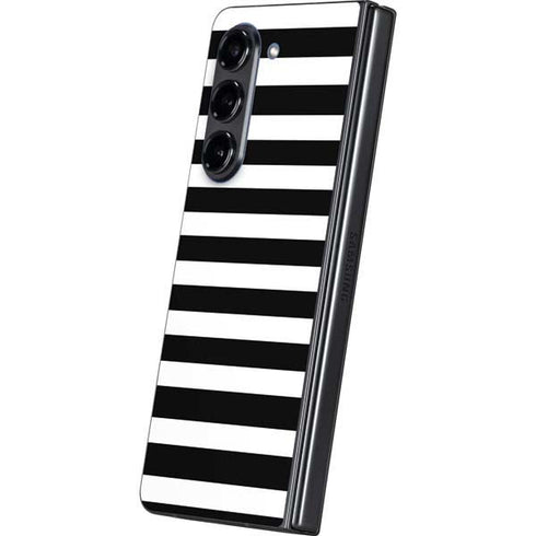 White and Black Stripes Galaxy Z Fold5 5G Skin
