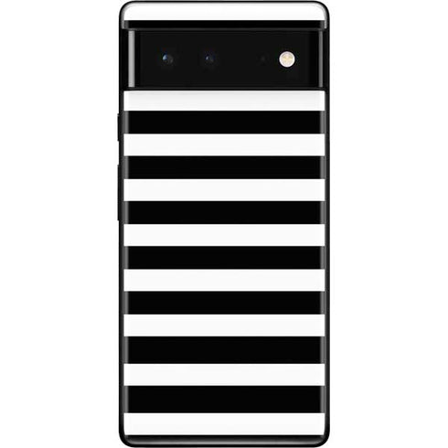 White and Black Stripes Google Pixel 6 Skin