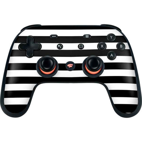 White and Black Stripes Google Stadia Controller Skin