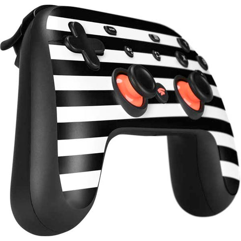 White and Black Stripes Google Stadia Controller Skin
