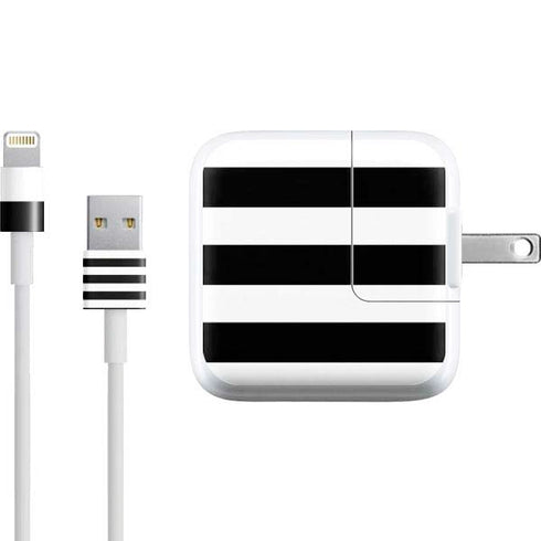 White and Black Stripes iPad Charger (10W USB) Skin
