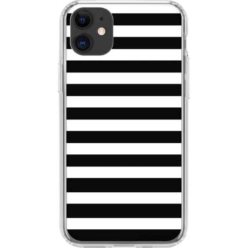 White and Black Stripes iPhone 11 Clear Case