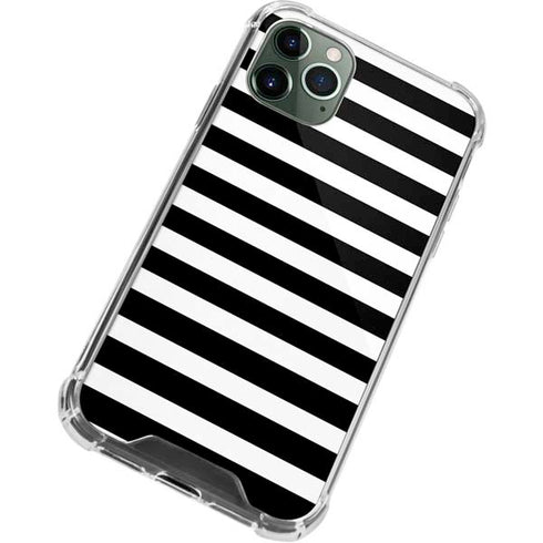 White and Black Stripes iPhone 11 Pro Max Clear Case