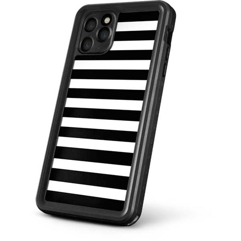 White and Black Stripes iPhone 11 Pro Max Waterproof Case