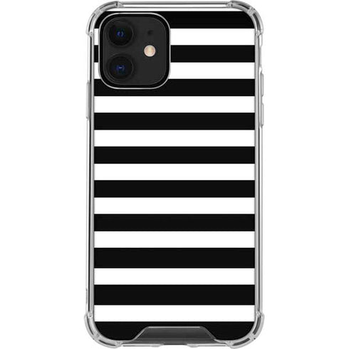 White and Black Stripes iPhone 12 Clear Case