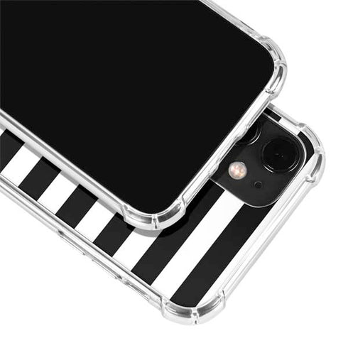White and Black Stripes iPhone 12 Clear Case