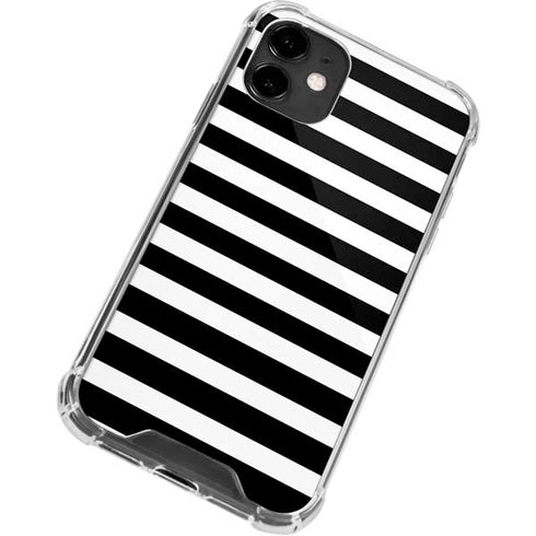 White and Black Stripes iPhone 12 Clear Case