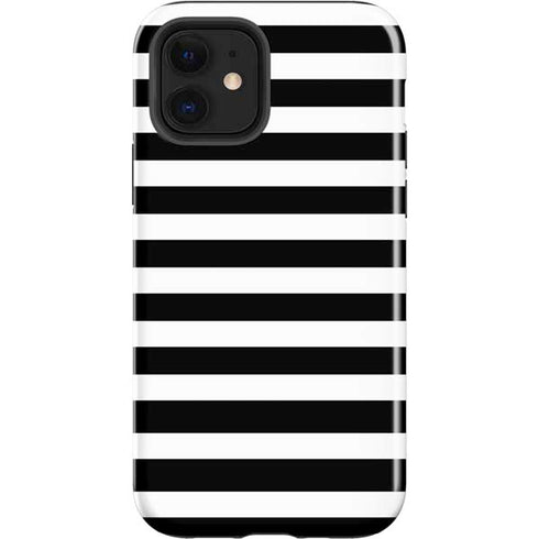 White and Black Stripes iPhone 12 Impact Case
