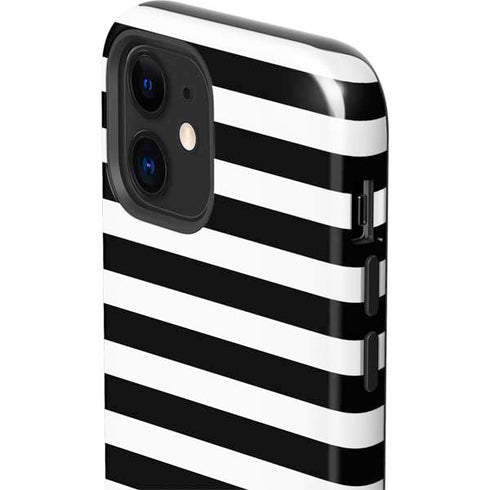 White and Black Stripes iPhone 12 Impact Case