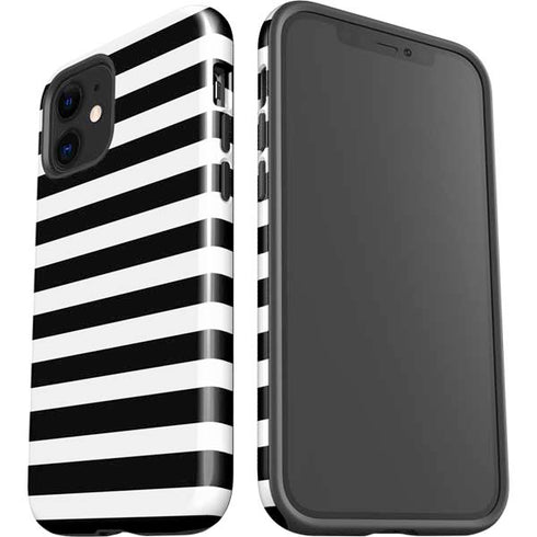 White and Black Stripes iPhone 12 Impact Case