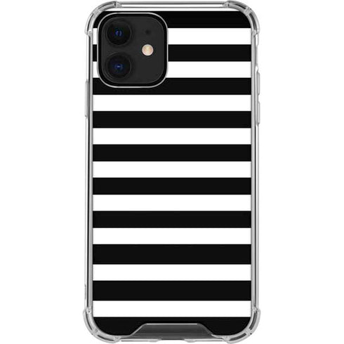 White and Black Stripes iPhone 12 Mini Clear Case