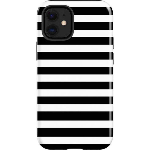 White and Black Stripes iPhone 12 Mini Impact Case