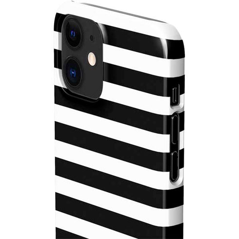 White and Black Stripes iPhone 12 Mini Lite Case
