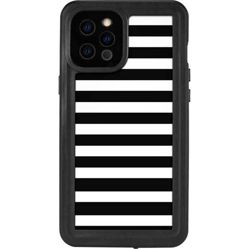 White and Black Stripes iPhone 12 Pro Max Waterproof Case