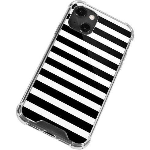 White and Black Stripes iPhone 13 Mini Clear Case