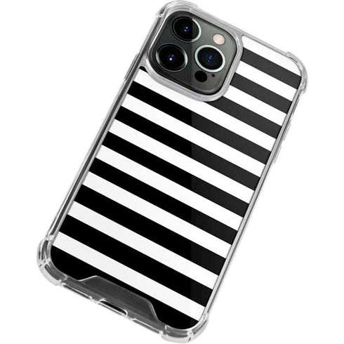 White and Black Stripes iPhone 13 Pro Clear Case