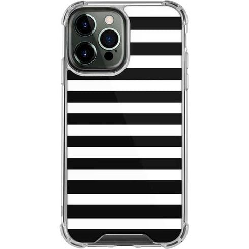 White and Black Stripes iPhone 13 Pro Max Clear Case
