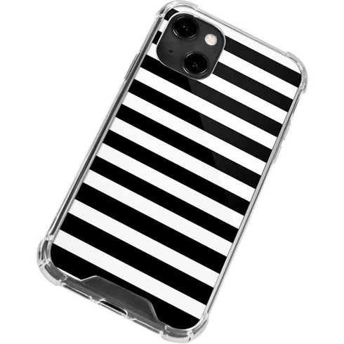 White and Black Stripes iPhone 14 Clear Case