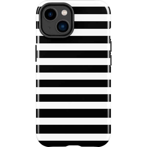 White and Black Stripes iPhone 14 Plus Impact Case